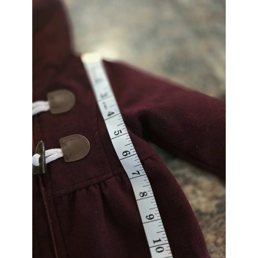 BABY GIRLS 3-6 MONTHS OLD NAVY BURGUNDY RED LINED HOODED WINTER COAT
